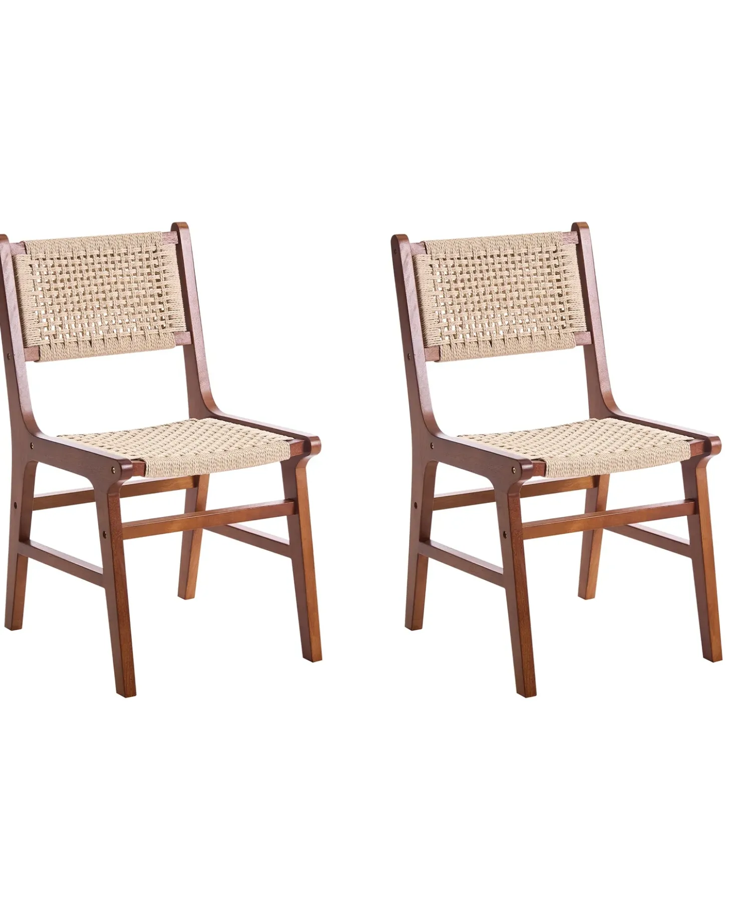 Set di 2 sedie da pranzo OZELLA Legno Marrone/Beige