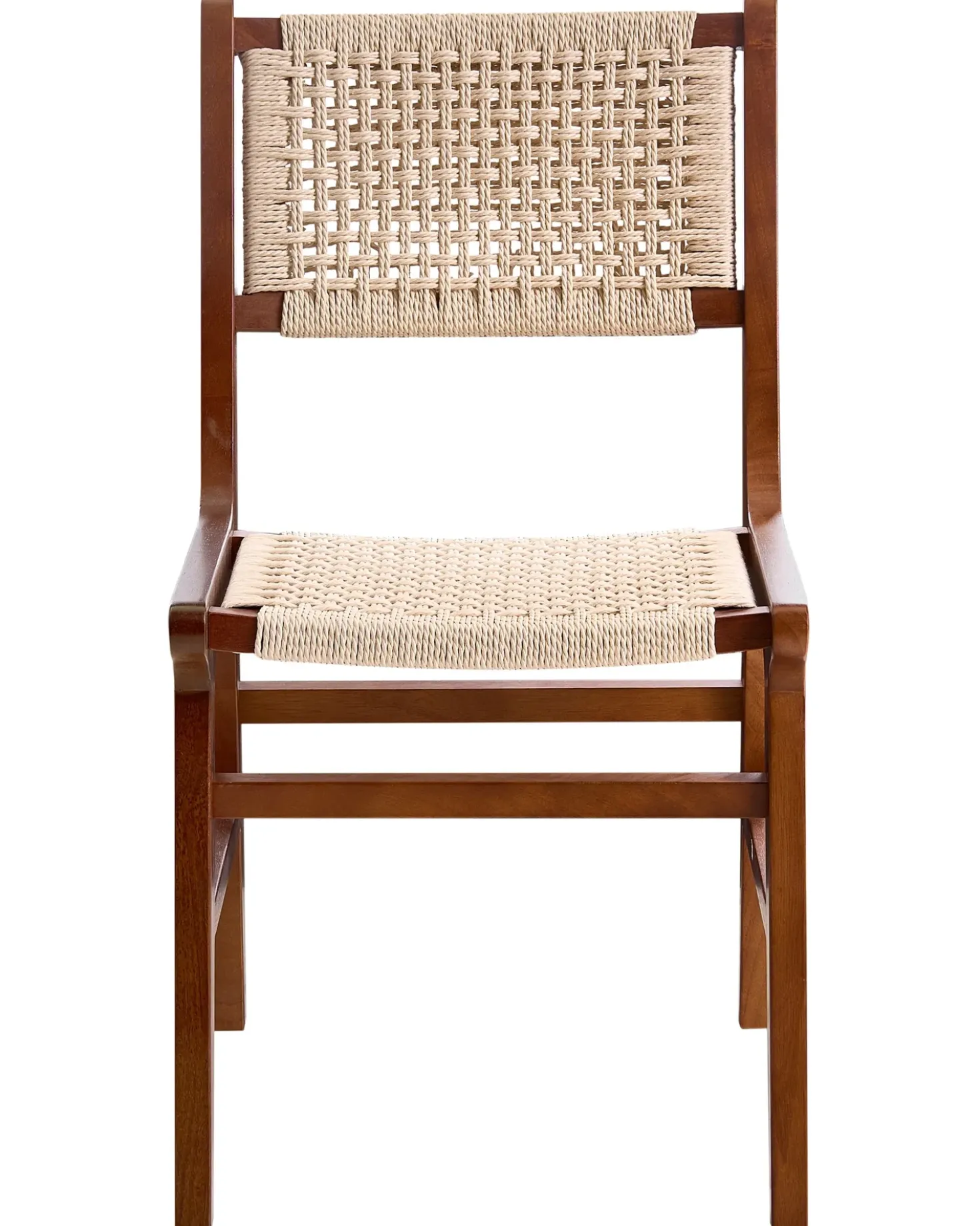 Set di 2 sedie da pranzo OZELLA Legno Marrone/Beige
