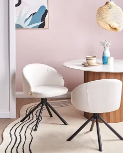 Set di 2 sedie da pranzo OVALO Tessuto Bianco sporco
