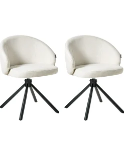 Set di 2 sedie da pranzo OVALO Tessuto Bianco sporco