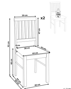 Set di 2 sedie da pranzo ORONO Legno Marrone scuro