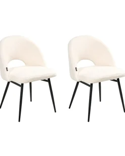 Set di 2 sedie da pranzo ONAGA Bouclé Bianco