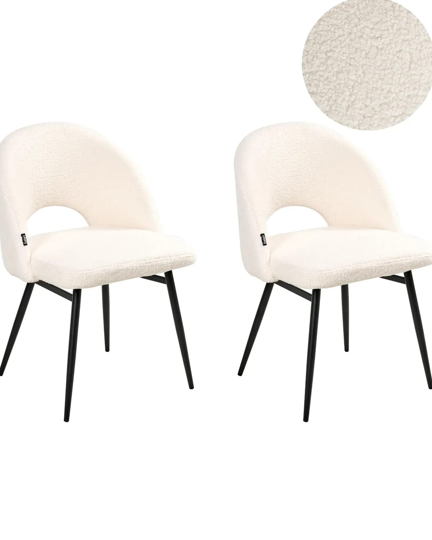 Set di 2 sedie da pranzo ONAGA Bouclé Bianco
