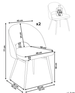 Set di 2 sedie da pranzo ONAGA Bouclé Bianco