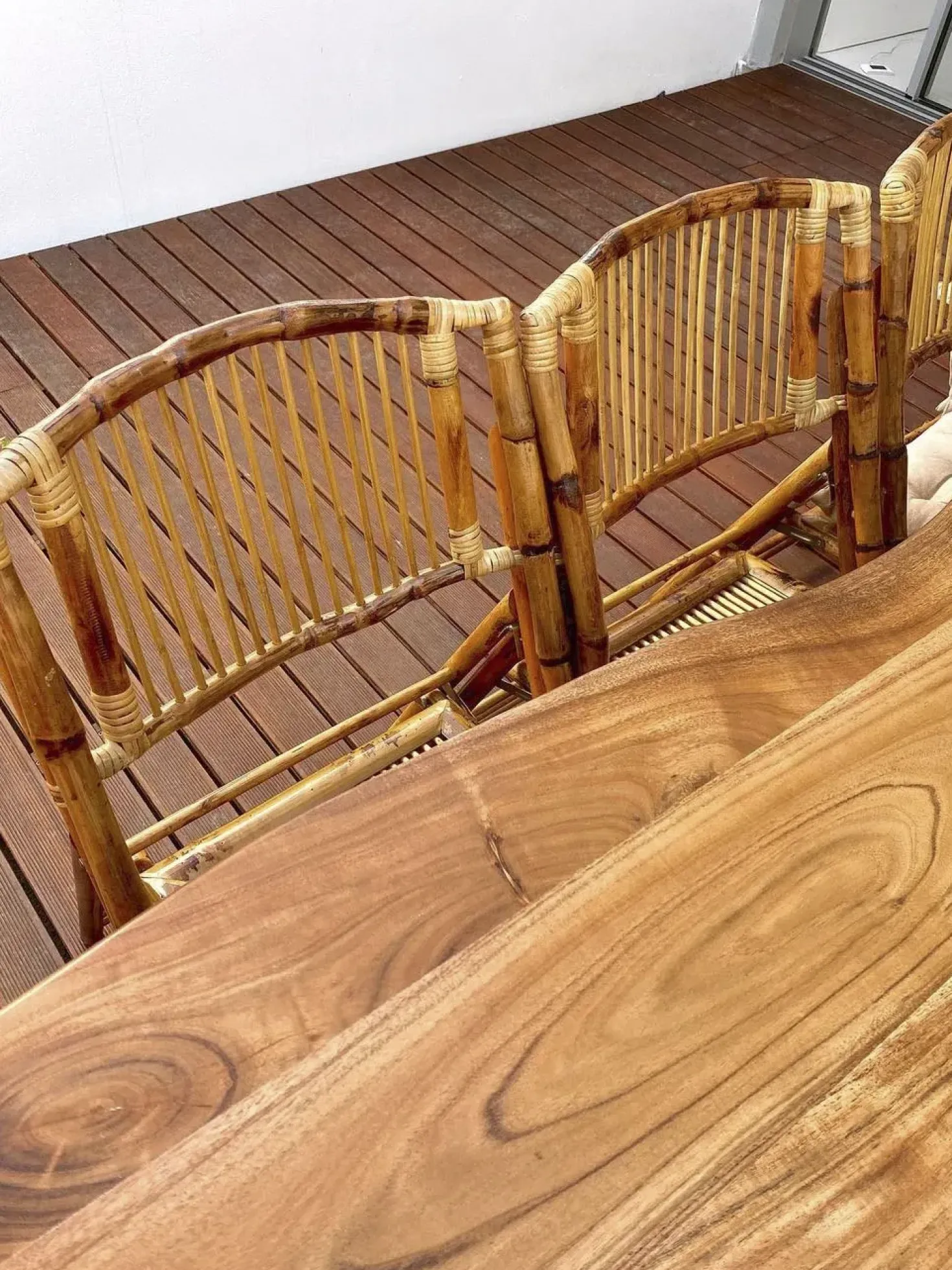 Set di 4 sedie da pranzo Pieghevole TRENTOR Bambù Naturale