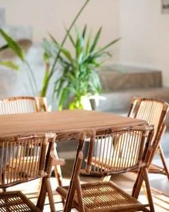 Set di 4 sedie da pranzo Pieghevole TRENTOR Bambù Naturale