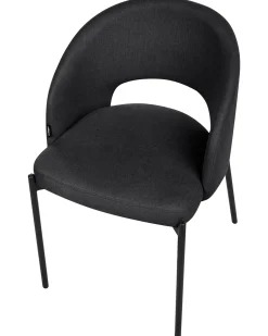 Set di 2 sedie da pranzo PENNY Tessuto Nero