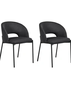 Set di 2 sedie da pranzo PENNY Tessuto Nero