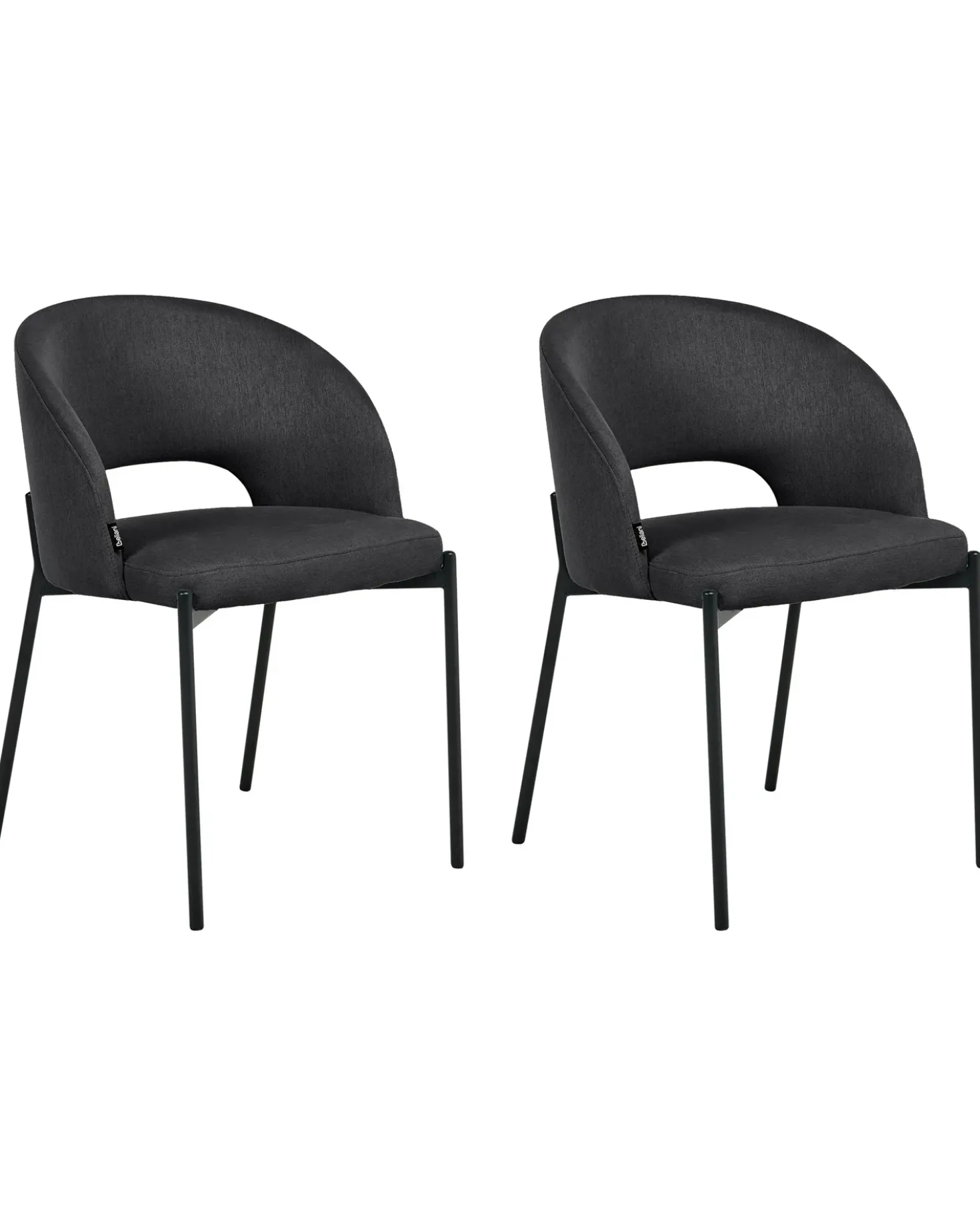 Set di 2 sedie da pranzo PENNY Tessuto Nero