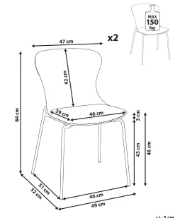 Set di 2 sedie da pranzo PITSBURG Beige