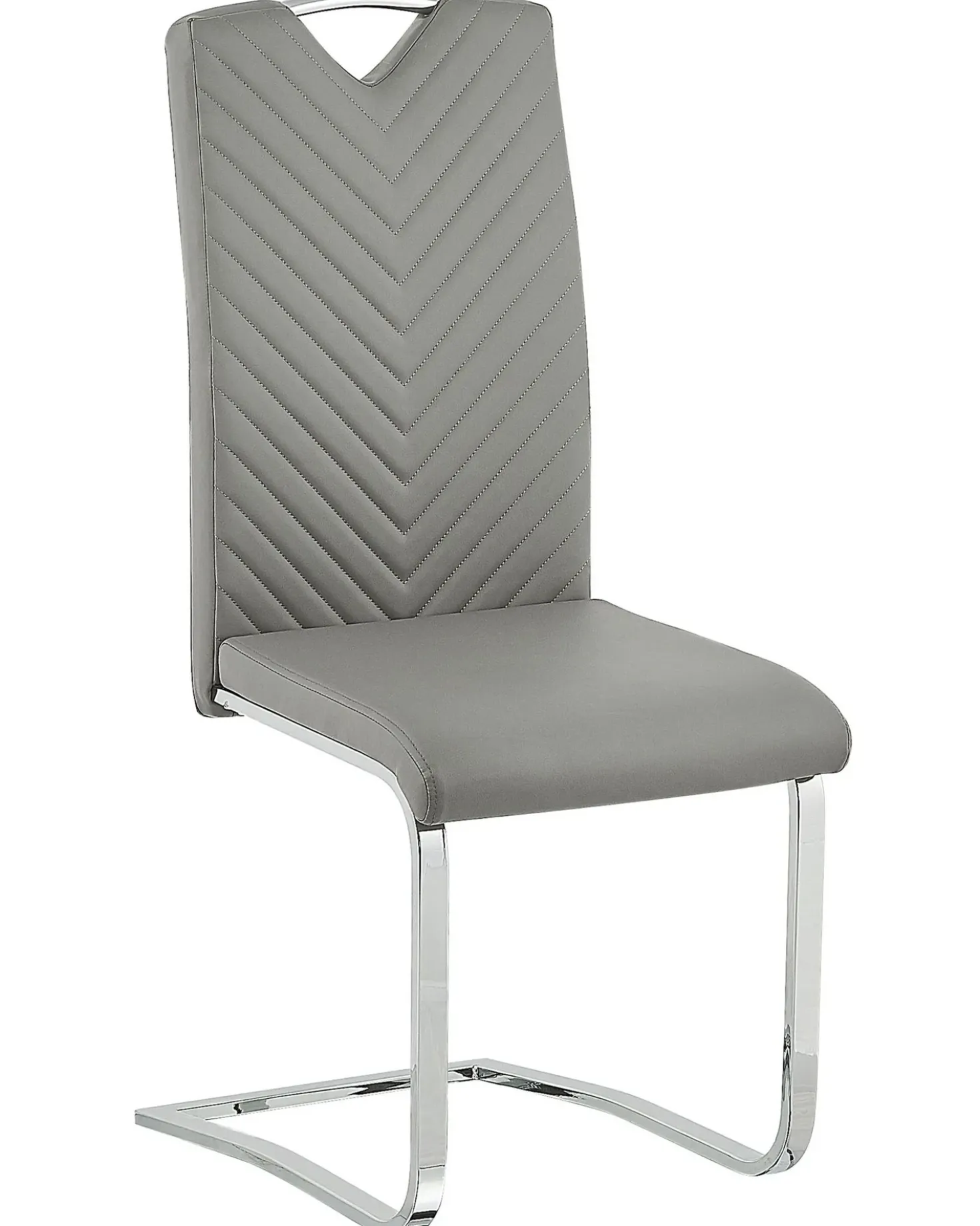 Set di 2 sedie da pranzo PICKNES Pelle sintetica Grigio chiaro