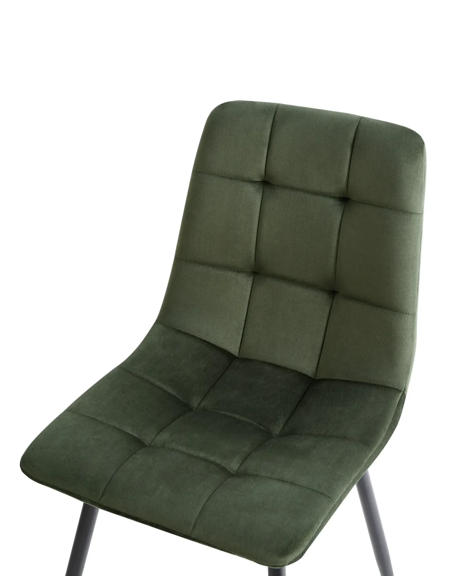 Set di 4 sedie da pranzo POWELL Velluto Verde oliva