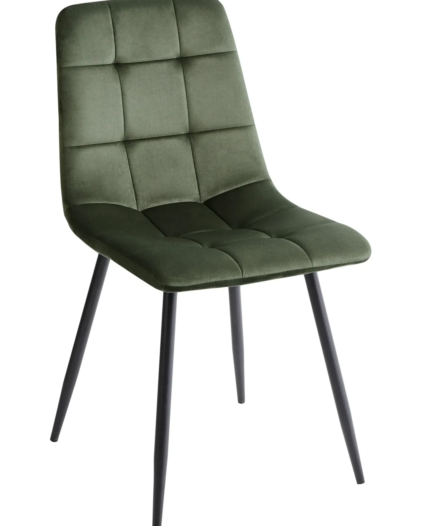 Set di 4 sedie da pranzo POWELL Velluto Verde oliva