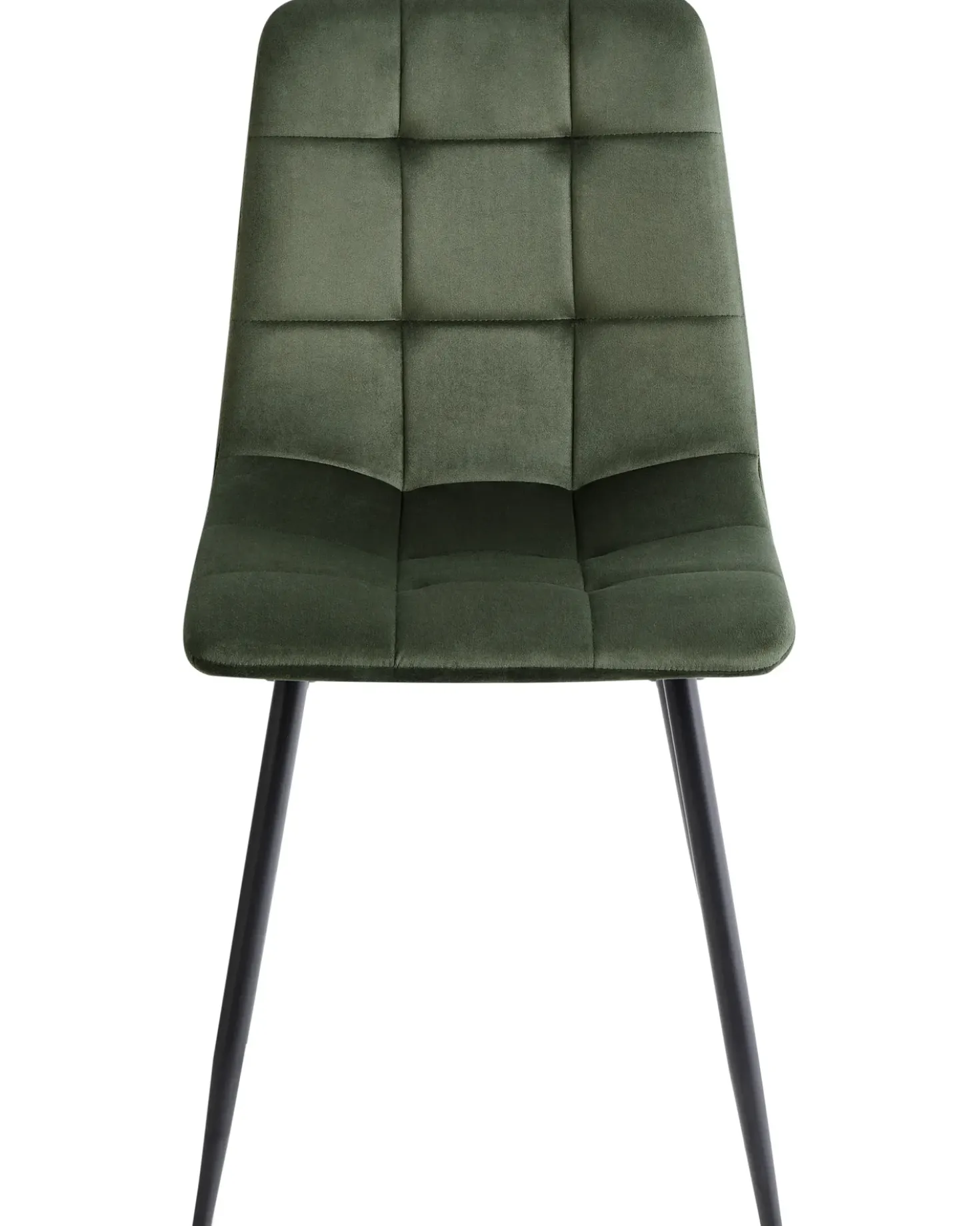Set di 4 sedie da pranzo POWELL Velluto Verde oliva
