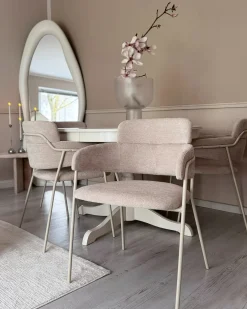 Set di 2 sedie da pranzo PAONIA Ciniglia Beige chiaro