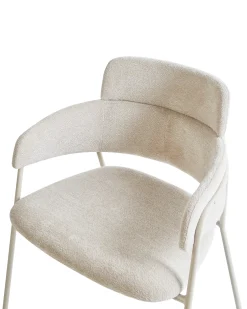 Set di 2 sedie da pranzo PAONIA Ciniglia Beige chiaro