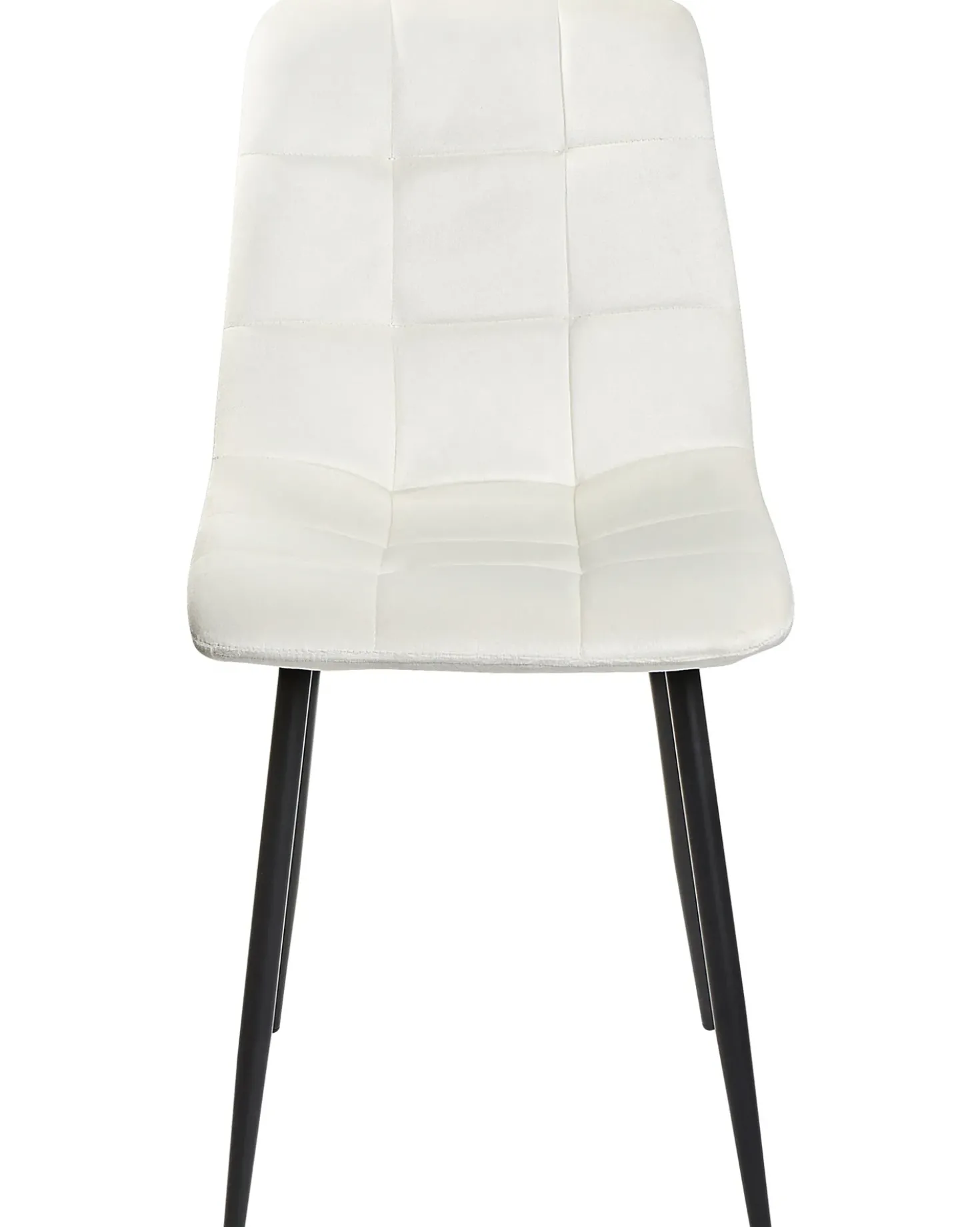 Set di 4 sedie da pranzo POWELL Velluto Bianco sporco