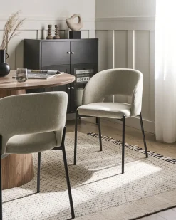 Set di 2 sedie da pranzo PENNY Tessuto Beige sabbia