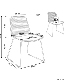 Set di 2 sedie da pranzo PENSACOLA Metallo Oro