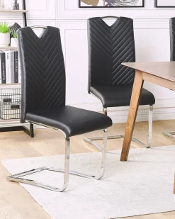 Set di 2 sedie da pranzo PICKNES Pelle sintetica Nero