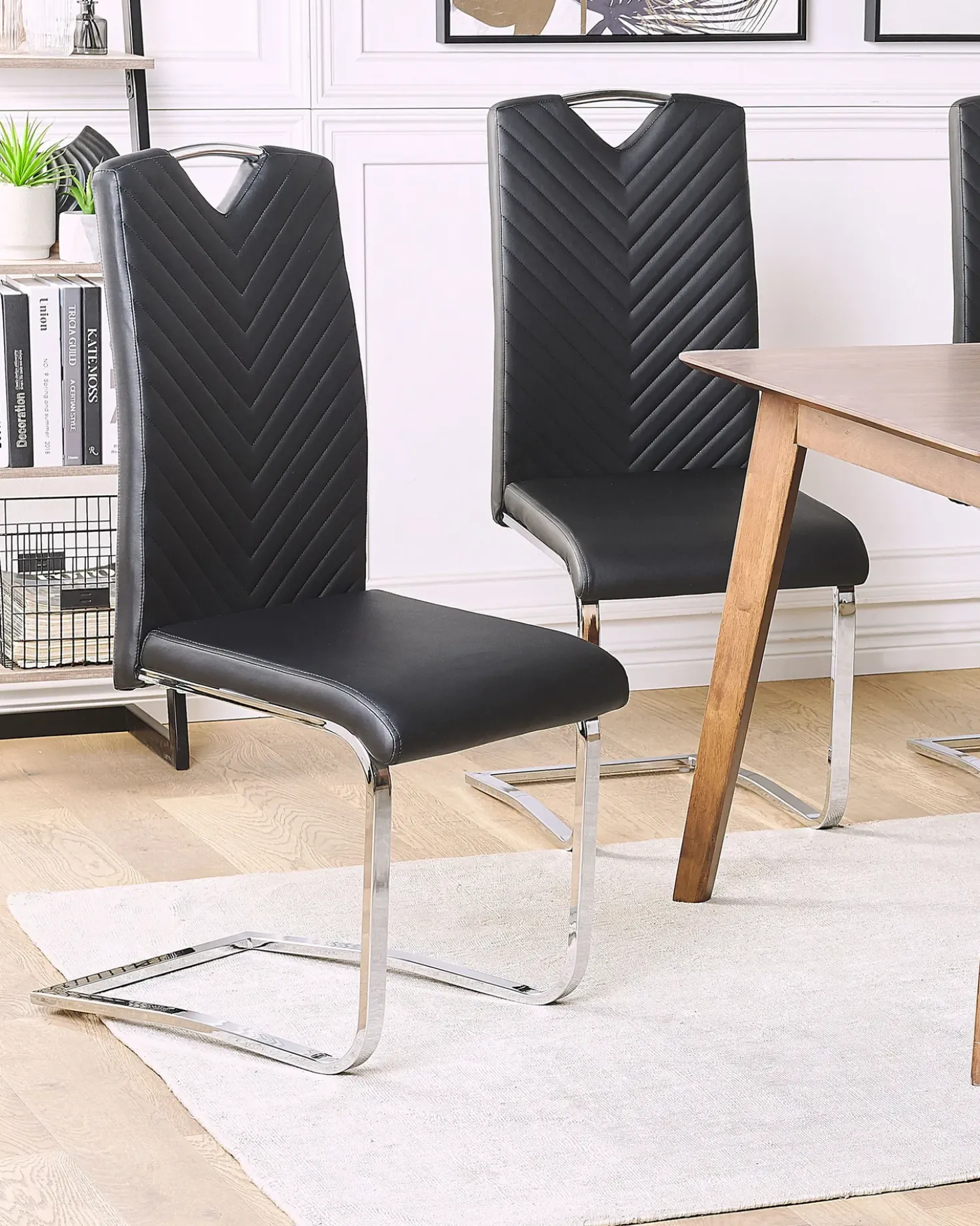 Set di 2 sedie da pranzo PICKNES Pelle sintetica Nero