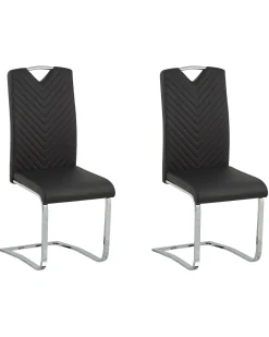 Set di 2 sedie da pranzo PICKNES Pelle sintetica Nero