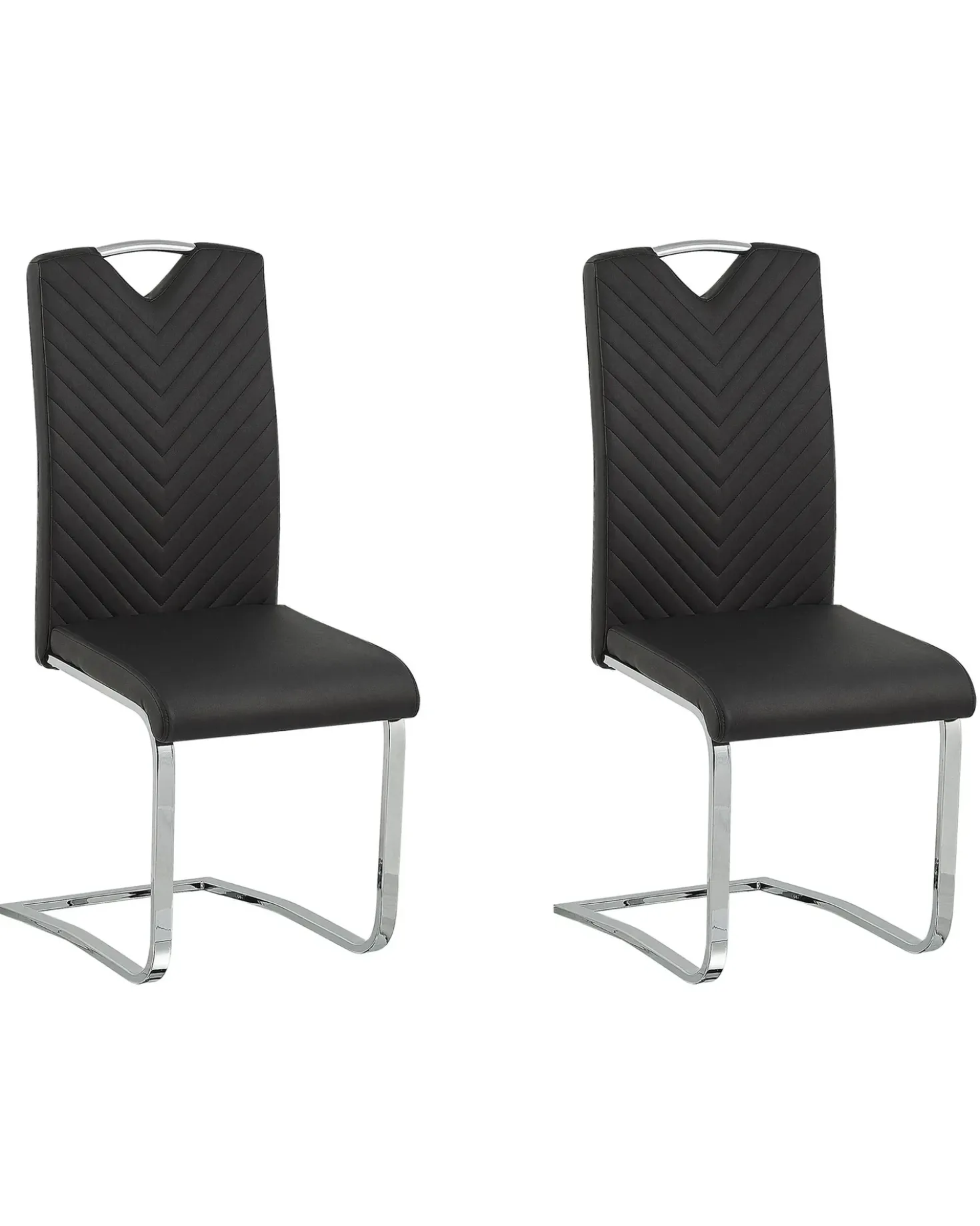 Set di 2 sedie da pranzo PICKNES Pelle sintetica Nero