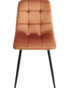 Set di 4 sedie da pranzo POWELL Velluto Arancione