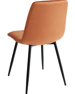 Set di 4 sedie da pranzo POWELL Velluto Arancione
