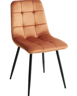 Set di 4 sedie da pranzo POWELL Velluto Arancione
