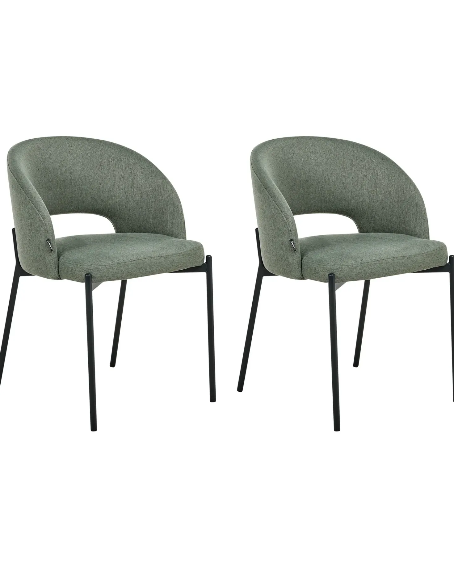 Set di 2 sedie da pranzo PENNY Tessuto Verde scuro