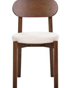 Set di 2 sedie da pranzo PAULINA Legno Marrone/Beige chiaro