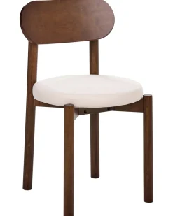 Set di 2 sedie da pranzo PAULINA Legno Marrone/Beige chiaro