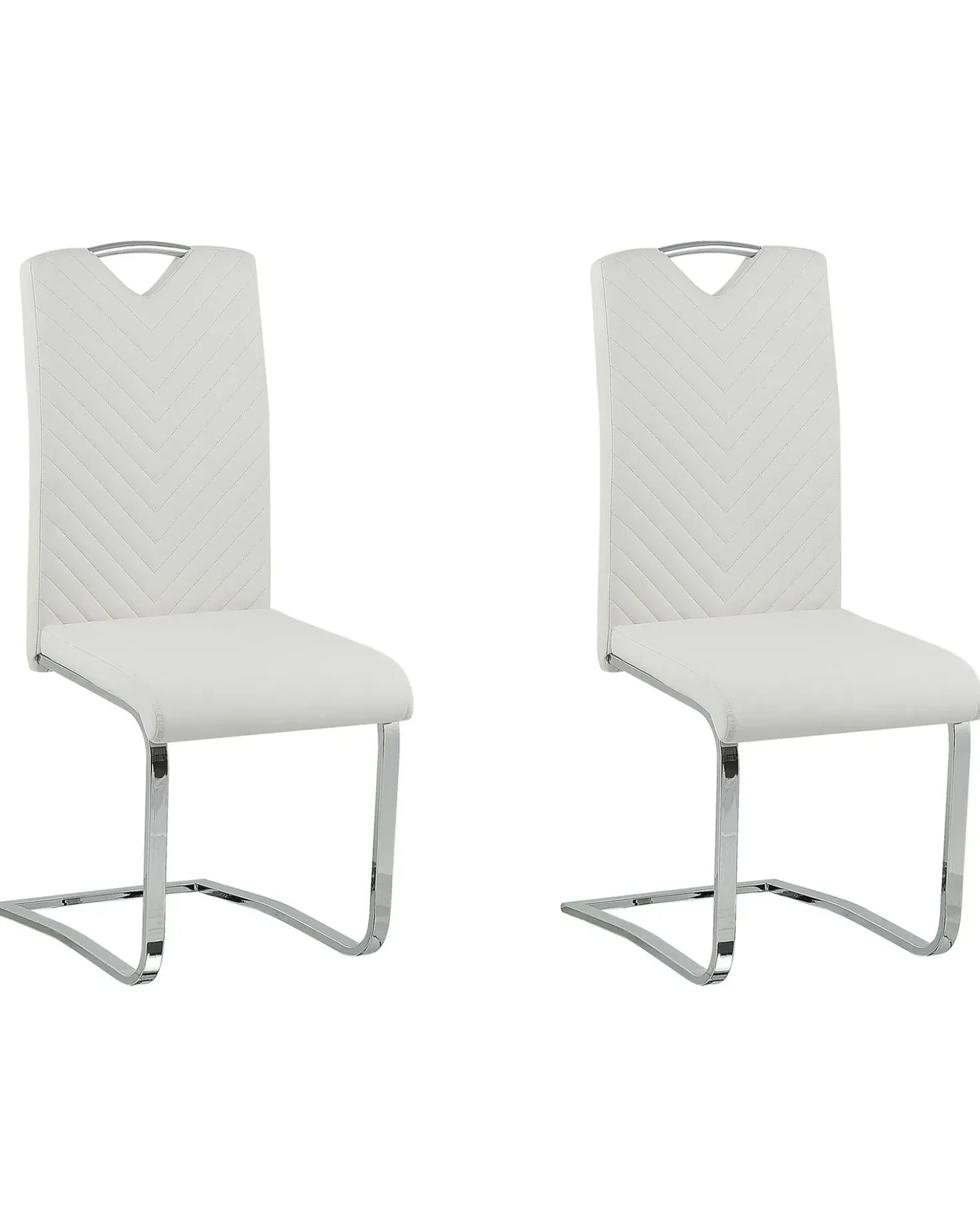 Set di 2 sedie da pranzo PICKNES Pelle sintetica Bianco sporco