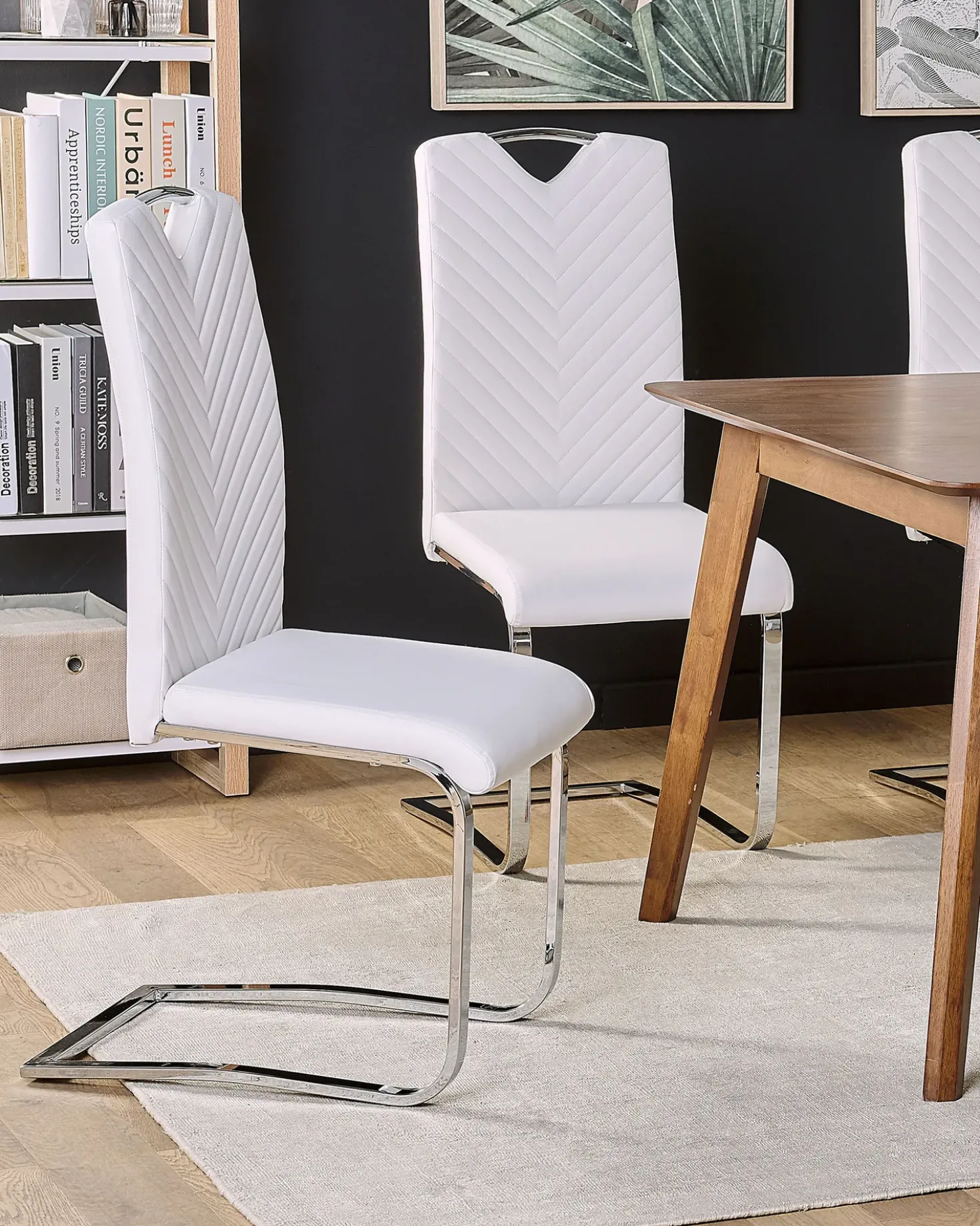 Set di 2 sedie da pranzo PICKNES Pelle sintetica Bianco sporco