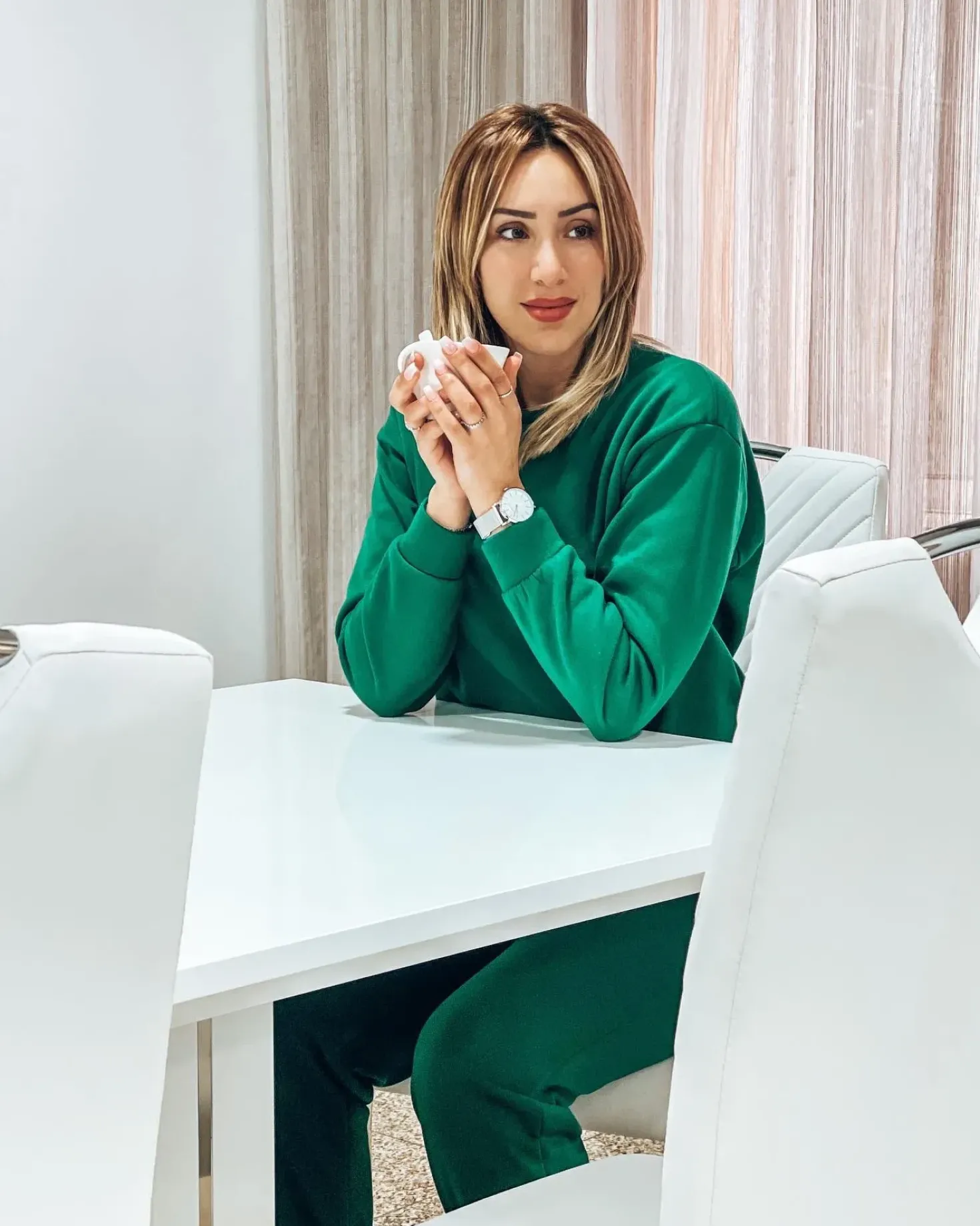Set di 2 sedie da pranzo PICKNES Pelle sintetica Bianco sporco