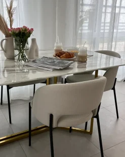 Set di 2 sedie da pranzo PENNY Tessuto Beige chiaro