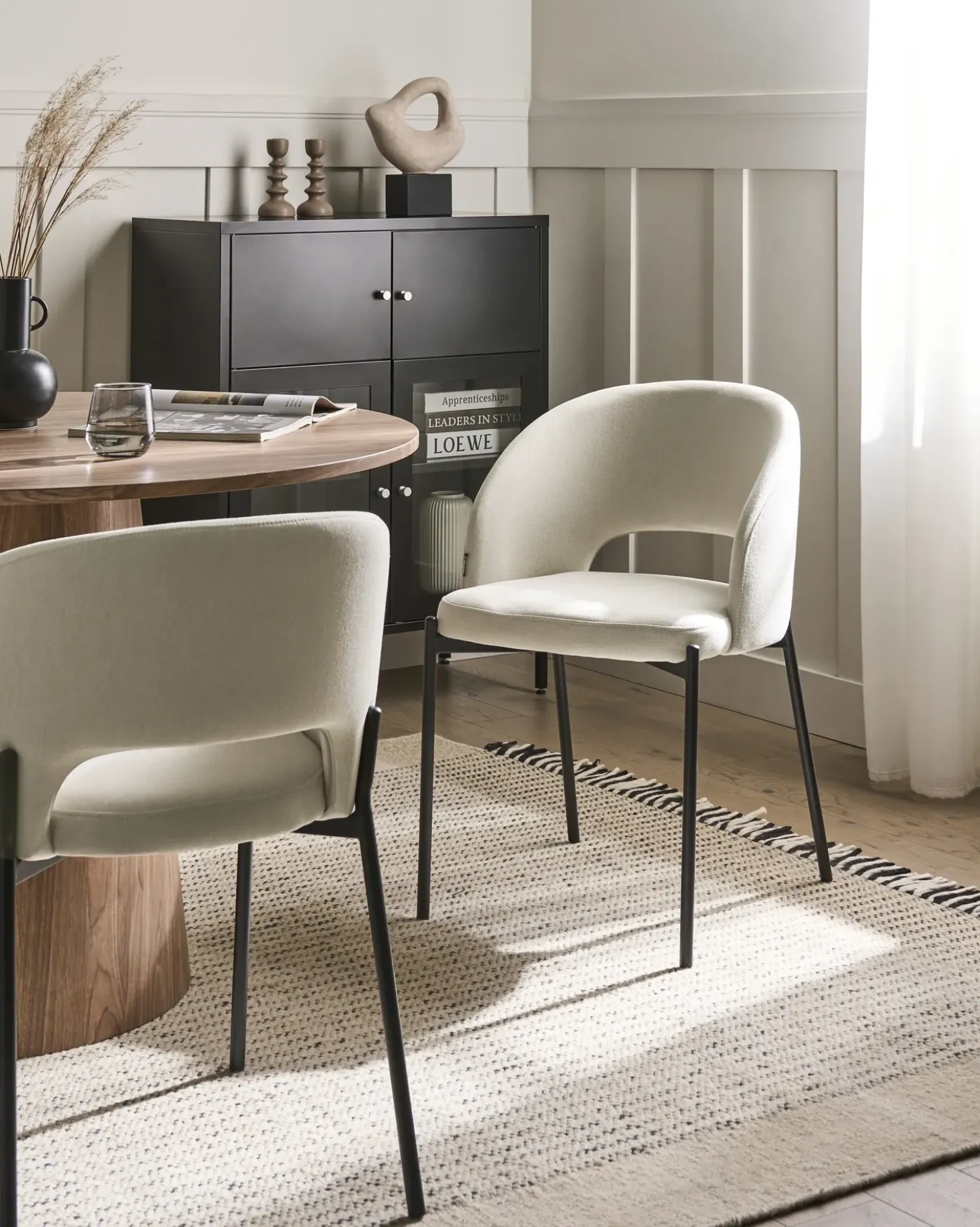 Set di 2 sedie da pranzo PENNY Tessuto Beige chiaro