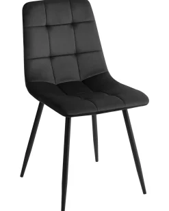 Set di 4 sedie da pranzo POWELL Velluto Nero