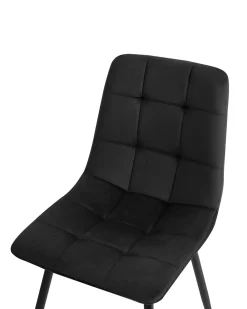 Set di 4 sedie da pranzo POWELL Velluto Nero