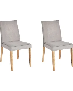 Set di 2 sedie da pranzo PHOLA Tessuto Grigio