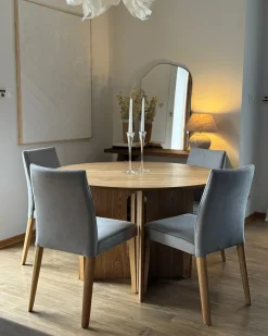 Set di 2 sedie da pranzo PHOLA Tessuto Grigio