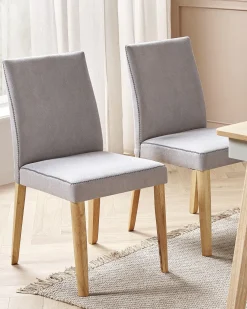 Set di 2 sedie da pranzo PHOLA Tessuto Grigio