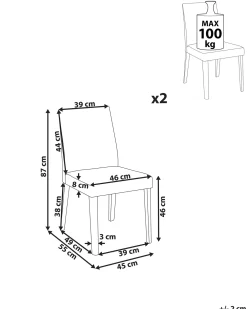 Set di 2 sedie da pranzo PHOLA Tessuto Grigio