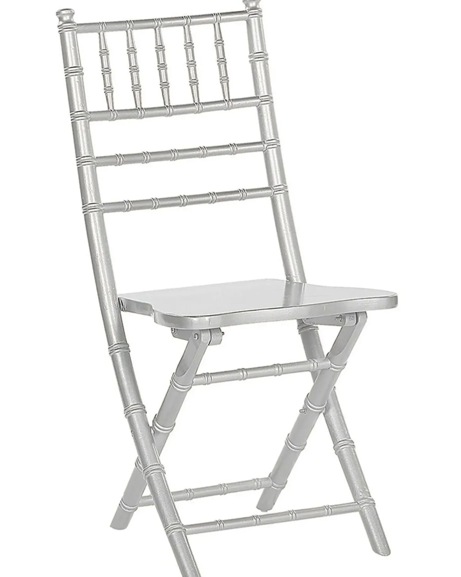 Set di 4 sedie da pranzo Pieghevole MACHIAS Legno di faggio Argento