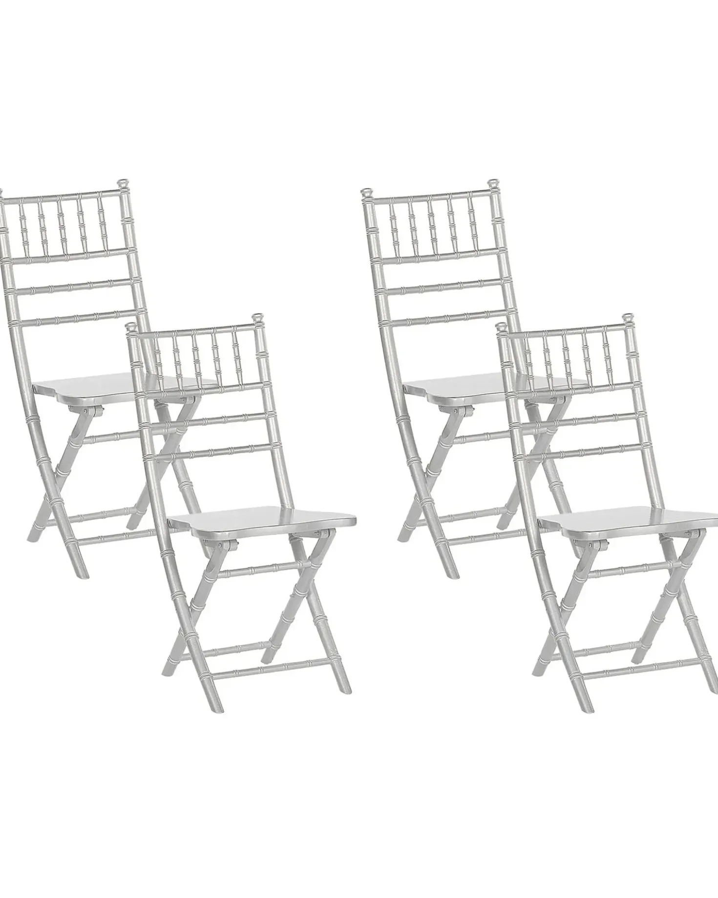 Set di 4 sedie da pranzo Pieghevole MACHIAS Legno di faggio Argento