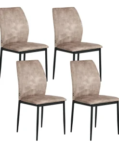 Set di 4 sedie da pranzo ROCHEPORT Tessuto Tortora
