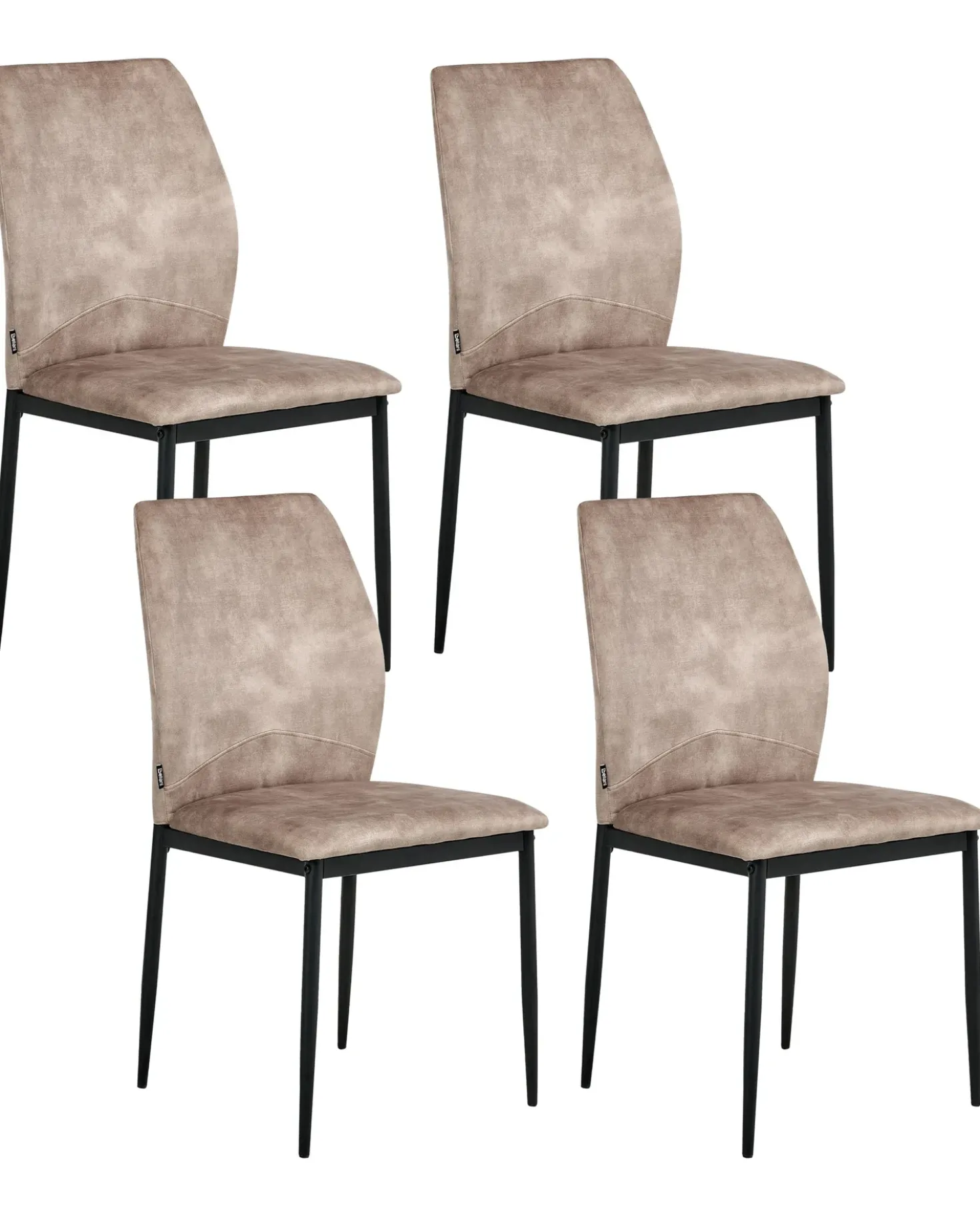 Set di 4 sedie da pranzo ROCHEPORT Tessuto Tortora