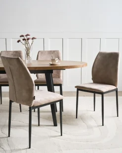 Set di 4 sedie da pranzo ROCHEPORT Tessuto Tortora