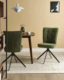 Set di 2 sedie da pranzo RYAN Bouclé Verde